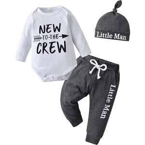 NIP New to the Crew Infant Bodysuit, Joggers and Hat size 60 (3-6 months)